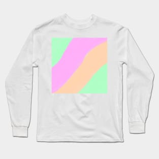 Pink green yellow watercolor abstract texture art Long Sleeve T-Shirt